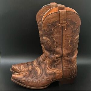Dan Post DP2571 Brown Racer Boots Western Cowboy Style Boots Mens Sz 9.5 EW